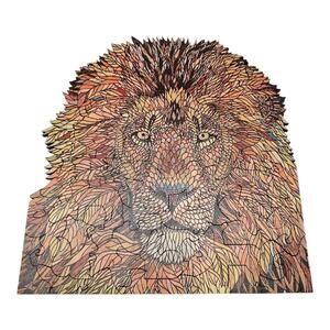 Wooded Lion Puzzle with Vibrant Colors